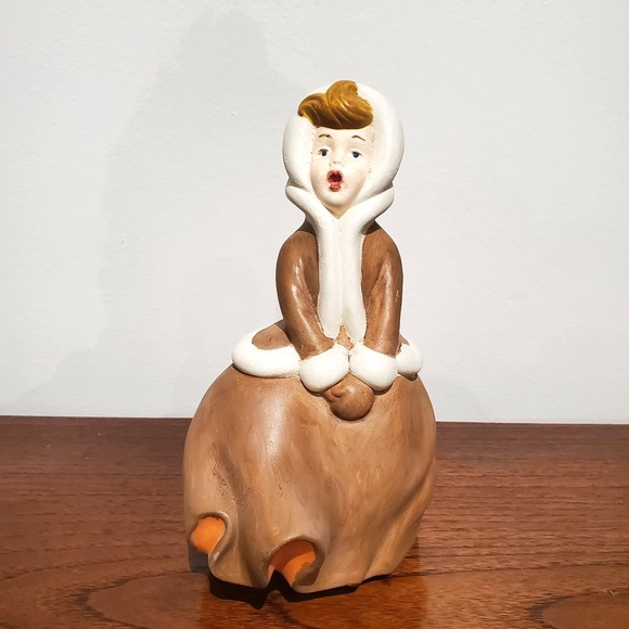 Other - Vintage ceramic Christmas caroler girl figurine, 9" tall, holiday decor